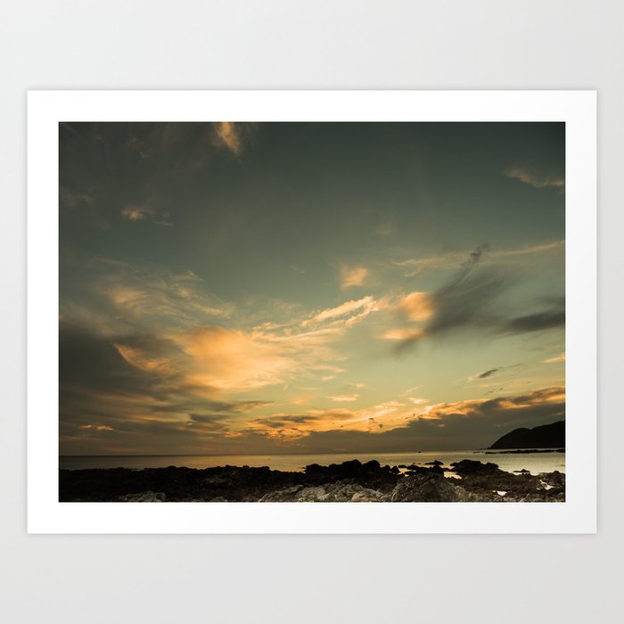 Late Afternoon Sun from Owhiro Bay Wellington Art Print