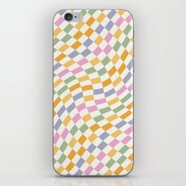 Tilted Pastel Checkered Pattern iPhone Skin