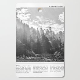 Forest in Black and White | Travel Photography Minimalism in the Pacific Northwest Cutting Board