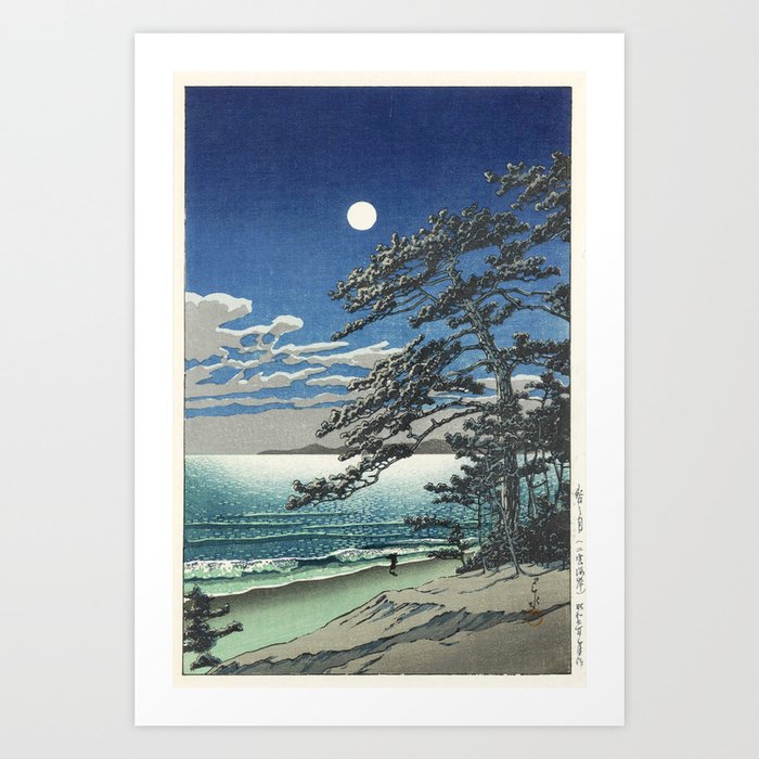"Spring Moon at Ninomiya Beach" by Hasui Kawase, 1931 Art Print