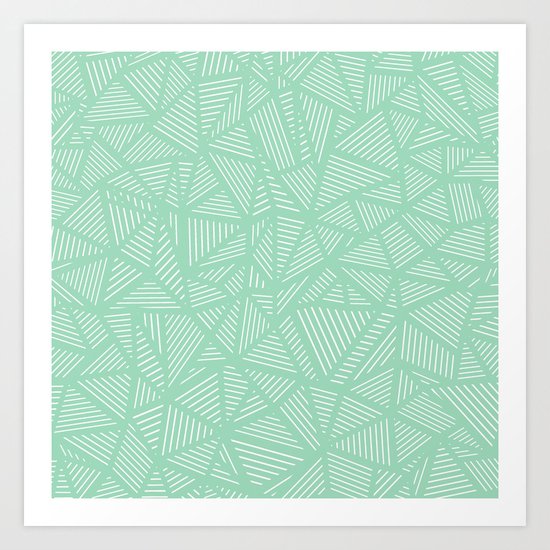 Geo Lines Mint Art Print