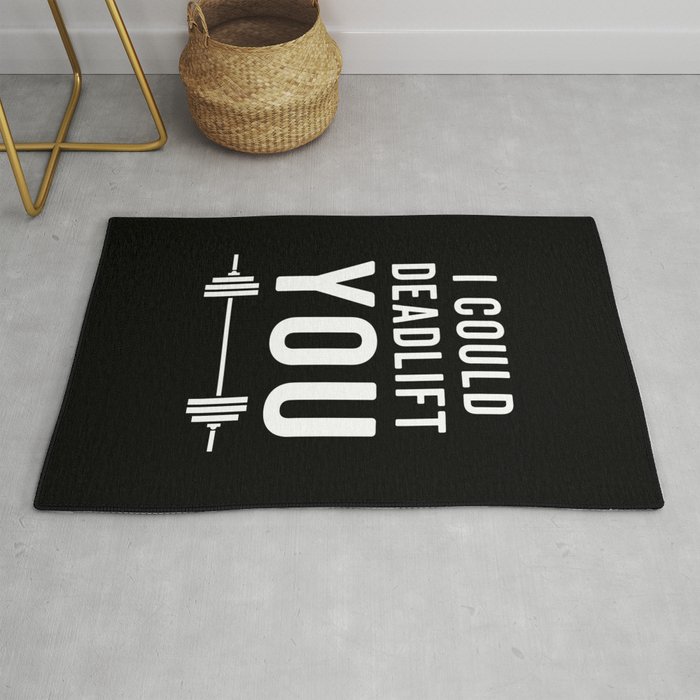 Deadlift You Gym Quote Rug