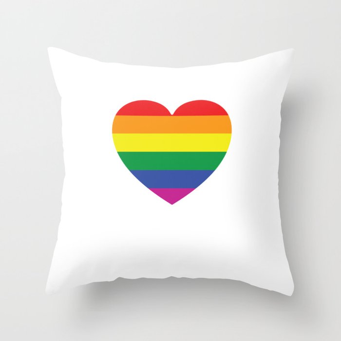 Gay Pride Lgvt Rainbow Heart Throw Pillow By Ilovetshirts Society6