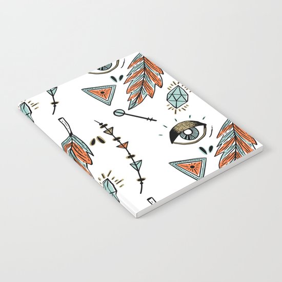 Boho eyes & feathers Notebook