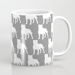 White Staffordshire Bull Terrier Silhouette Coffee Mug