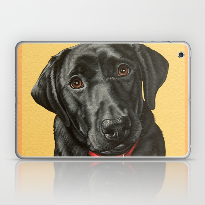 Black Labrador Retriever Portrait Pop Art Lab Dog Painting Laptop