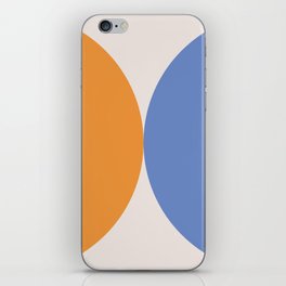 Blue & Orange Marine Circles Colorblock Pattern iPhone Skin
