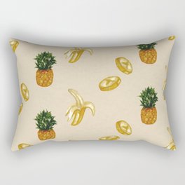 Banana & pineapple watercolor pattern Rectangular Pillow