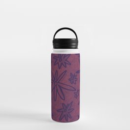 Abstract Flowers in Cherry Water Bottle