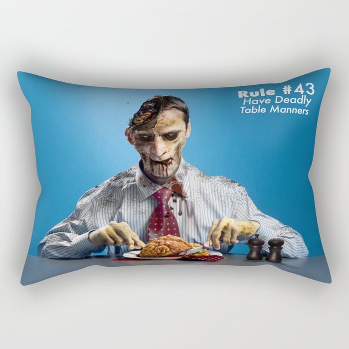 Zombie Etiquette : Table Manners Rectangular Pillow