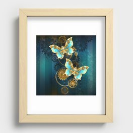 Two mechanical butterflies Recessed Framed Print