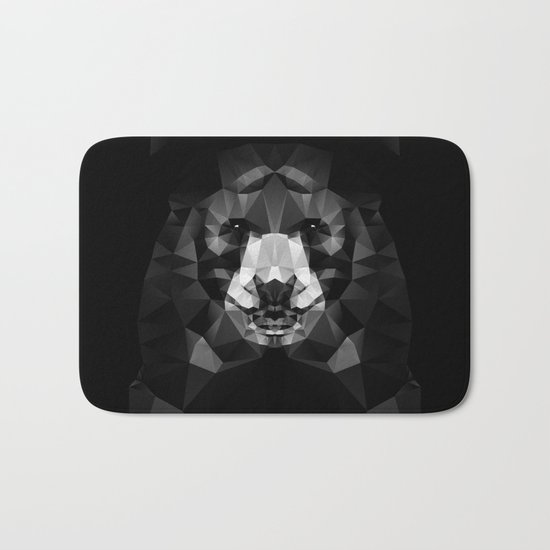 Bear - Black Geo Animal Series Bath Mat