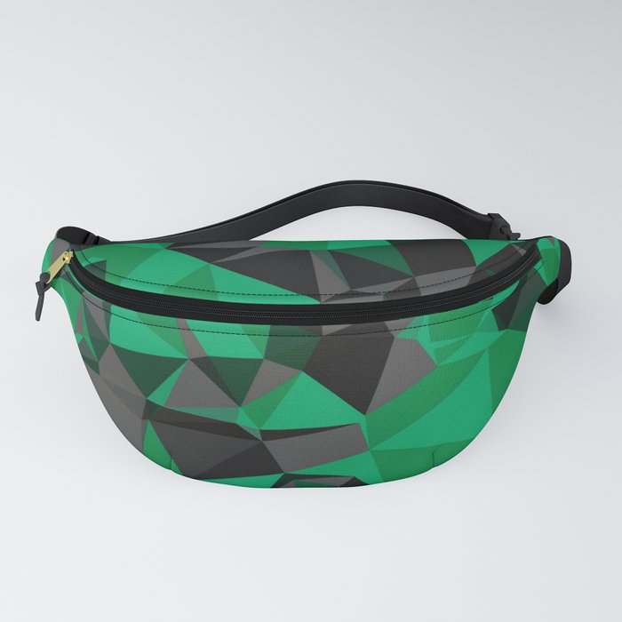 Green and Black Geo Print Fanny Pack