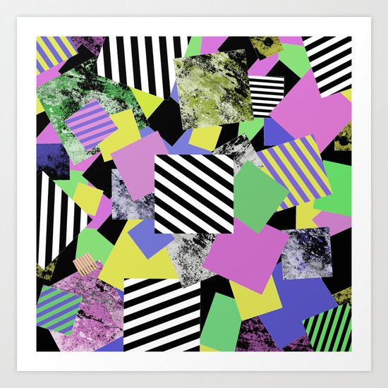 Crazy Squares - Abstract, Geometric Pop Art Art Print