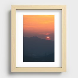 Orange Skies Over Seoul Recessed Framed Print