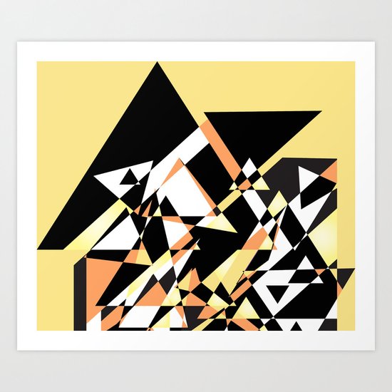 Mountain Peaks On Yellow Art Print
