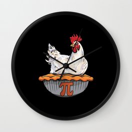 Funny Chicken Pie Math Geek Math Nerd Pi Day Wall Clock