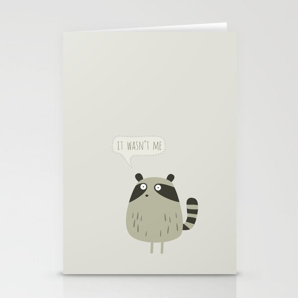 Raccoon and cats Stationery Cards