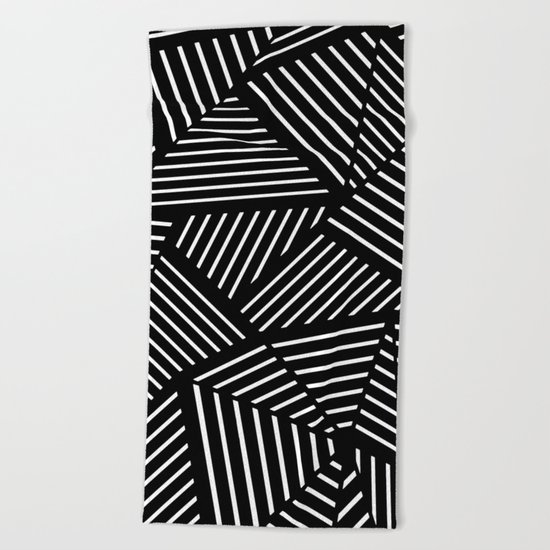 Ab Linear Zoom Black Beach Towel