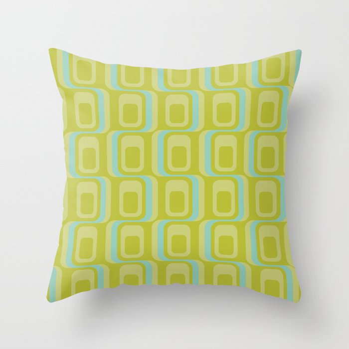 50s - 60s Retro Organic Abstract Pattern Throw Pillow