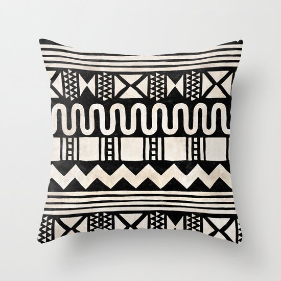 African Shapes - Black Throw Pillow by Kangarui By Rui Stalph Society6