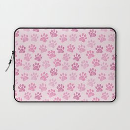 Pink Paws doodle seamless pattern. Digital Illustration Background. Laptop Sleeve