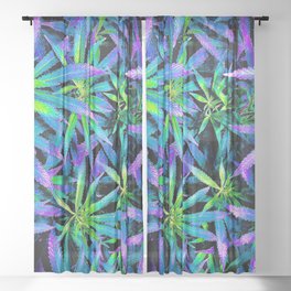 Neon Cannabis Sheer Curtain