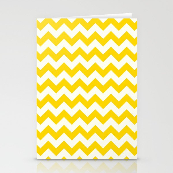 Gold and Ivory Chevrons Stationery Cards