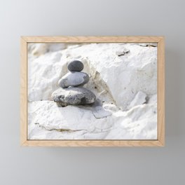 natural white stones in Denmark  | fine art travel and nature photography  Framed Mini Art Print
