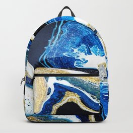 Gold Blue Black White Geode Backpack