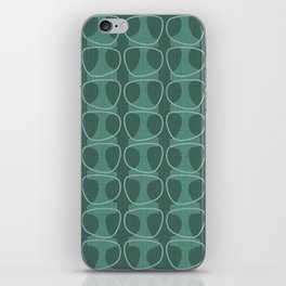 Mid Century Modern Abstract Ovals in Teal Tones iPhone Skin