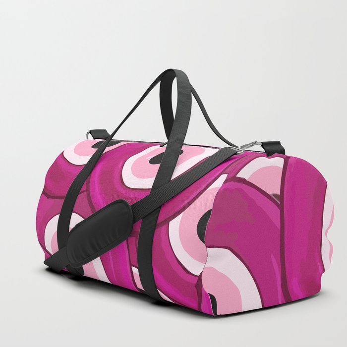 Watercolor Pink Evil Eye Duffle Bag