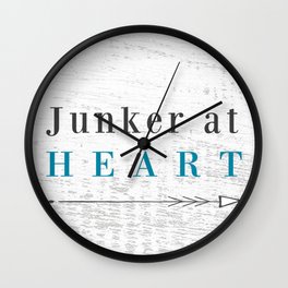 Junker at Heart Wall Clock | Wood, Vintage, Junk, Antiques, Heart, Rustic, Junkqueen, Junking, Garagesale, Pattern 