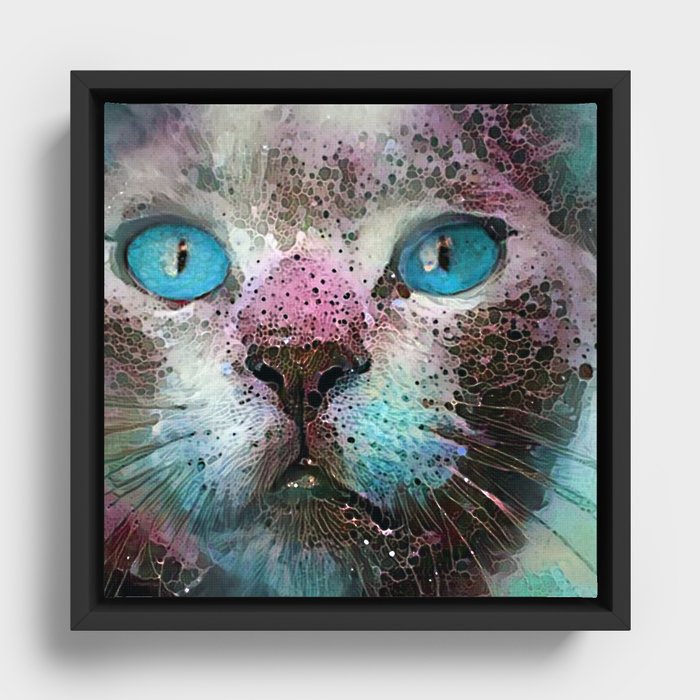 Aquarius Cat Framed Canvas