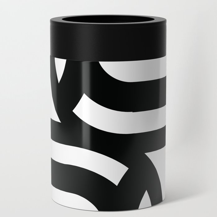 Black and white modern abstract Can Cooler