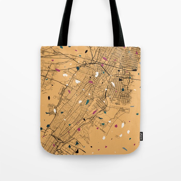 Jersey City - USA - Terrazzo Map Drawing Tote Bag