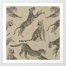 tan leopard pattern Art Print