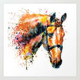 Colorful Horse Head Art Print