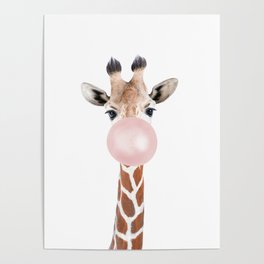 Bubble gum giraffe Poster