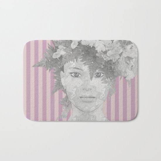 Look at me (romantic flowers vintage) Bath Mat