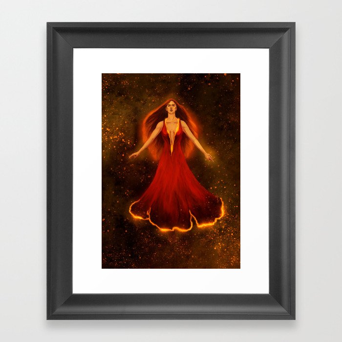 Red dress Framed Art Print