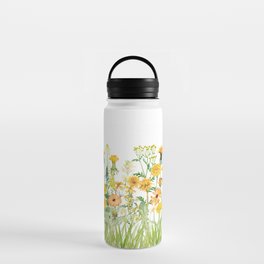 Yellow Scandinavian Wildflowers  Meadow  Water Bottle