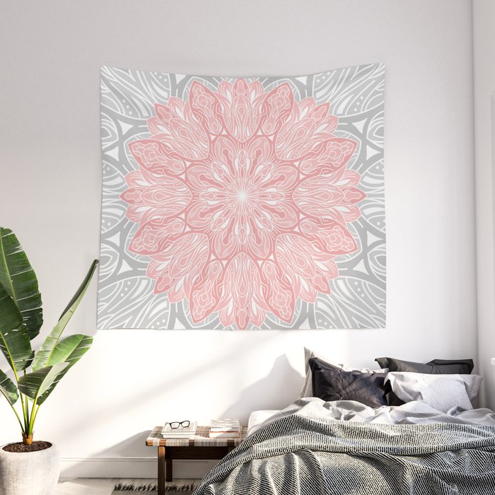 Blush pink and grey tapestry top