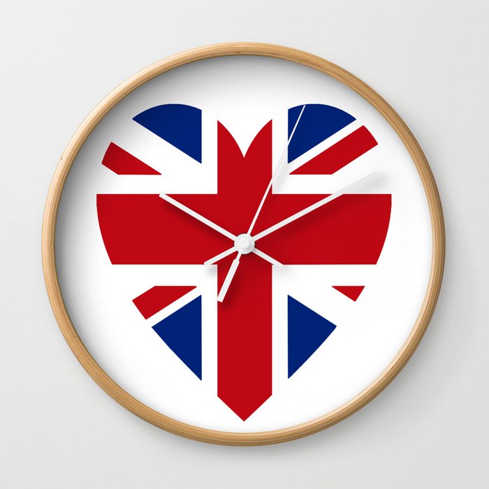 BRITISH UNION JACK HEART Wall Clock