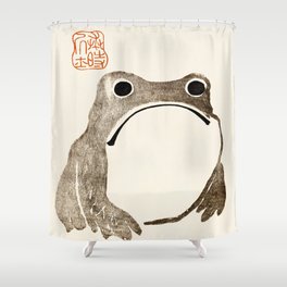Unimpressed Frog Meika Gafu by Matsumoto Hoji 1814 Shower Curtain | Funny, Funnypictures, Vintage, Bedroomdecor, Bedroom, Ukiyo E, Cute, Cuteaesthetic, Aestheticpictures, Bathroomdecor 