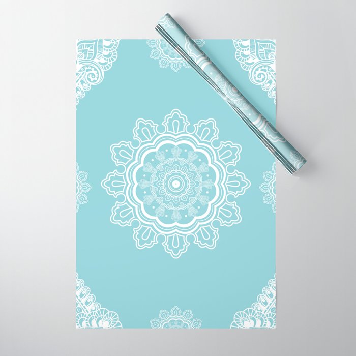 Poetry in Flowers Mandala Beach Sparkle Wrapping Paper