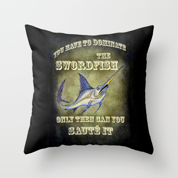 Sammy the Swordfish Throw Pillow