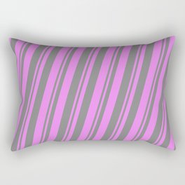 [ Thumbnail: Violet & Gray Colored Lines Pattern Rectangular Pillow ]