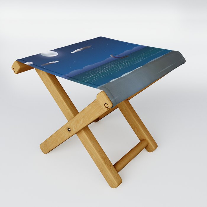 A Sailboat In The Moonlight Folding Stool