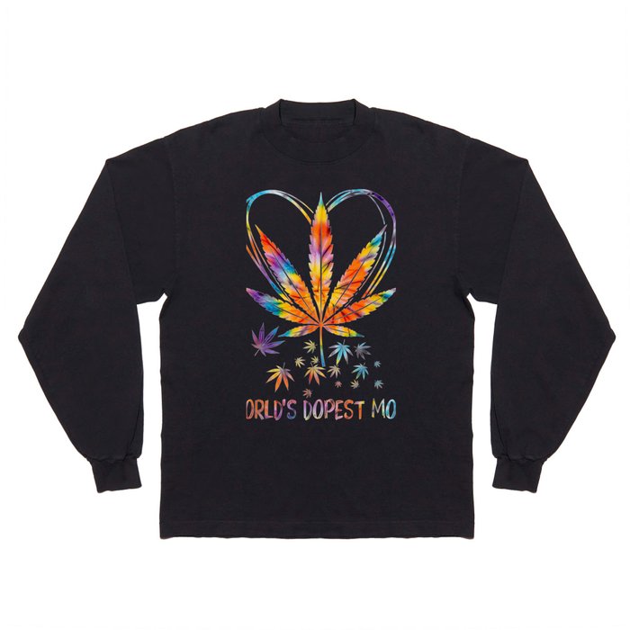 World's Dopest Mom Weed Leaf 420 Funny Mother's Day Long Sleeve T Shirt